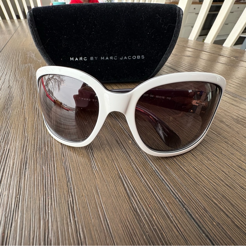 Marc Jacobs black and white sunglasses with case, originally $119 asking $60